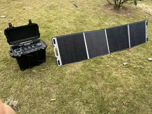 120W مجموعة لوحات شمسية محمولة قابلة للطي 2 USB 1 مخرجات نوع C ل12V AGM LiFePo4 RV التخييم محطة الطاقة ألواح شمسية مرنة
