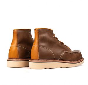 New Winter Autumn Men's Ankle Leather Boots Genuine Leather Upper Waterproof Breathable Outdoor Mountaineering Cowhide Work - Product Image 5