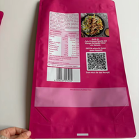 Sachet alimentaire personnalisé imprimé avec fermeture éclair coulissante, résistant à l'humidité, en PET laminé VMPET PE, à fond carré, type stand-up