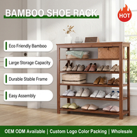 Étagère à chaussures en bambou multi-niveaux de qualité supérieure pour entrée et placard, organisateur de chaussures robuste et peu encombrant pour bottes et chaussures habillées