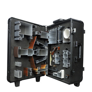 Boîte à outils en alliage d'aluminium, 16 compartiments, étui de rangement étanche à roulettes pour présentation d'échantillons de portes et fenêtres - Product Image 3