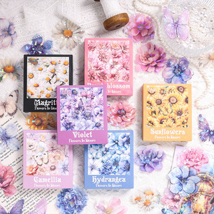 60 autocollants par paquet, série fleurie, décorations pour cahier, collage, autocollants de base, autocollants DIY - Product Image 2