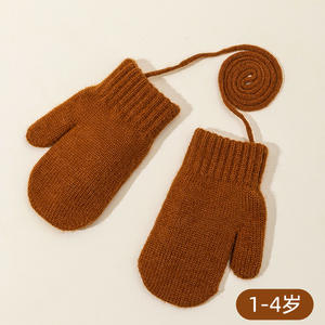 1-4 yaş için şeker renkli kış çocuk eldivenleri, sonbahar ve kış polar Halter boyun eldivenleri, sıcak örme eldiven - Product Image 6