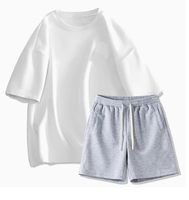 Vêtements-vendeur été hommes tenue deux pièces Shorts t-shirt rue décontracté 2 pièces pantalon t-shirt hommes ensembles