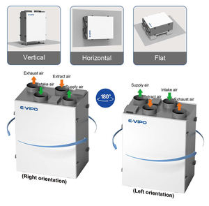 Système de ventilation à récupération d'énergie EVIPO ERV <span class=keywords><strong>VMC</strong></span> <span class=keywords><strong>avec</strong></span> commande intelligente WIFI TUYA, ventilation verticale MVHR pour les résidences - Product Image 2
