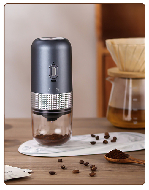 Home Office Use Recharge USB Conical Burr Adjustable Coffee Grinder