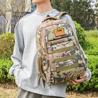 Ransel Taktis Kamuflase Kapasitas Besar Unisex Tahan Air Bahan Oxford Kain MOLLE Tas Laptop OEM Mochila Camuflada