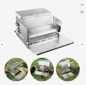 Mangeoire à pédale professionnelle pour volailles, résistante aux intempéries, en acier galvanisé, 25 lb, pour poulailler, fontaine, nettoyage facile, conception robuste et stable - Product Image 6