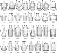 Vases en verre transparent soufflé à la main Vintage petit bourgeon Vase à fleurs pour la décoration intérieure rustique clair Mini Vase centres de table de mariage