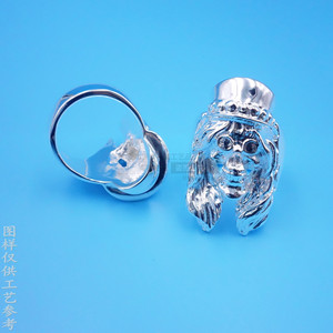 3D Skull Model <b>Ring</b> Silver Plated Copper <b>Blank</b> Hip Hop Men's Jewelry Gift Fashion <b>Rings</b> - Product Image 4