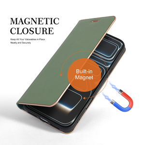 Custodia a Portafoglio con Bordo Metallico Dorato Elettroplaccato per <span class=keywords><strong>iPhone</strong></span> 18/17 <span class=keywords><strong>Pro</strong></span> <span class=keywords><strong>Max</strong></span>, in Pelle PU con Slot per Carte, Supporto e Chiusura Magnetica - Product Image 4