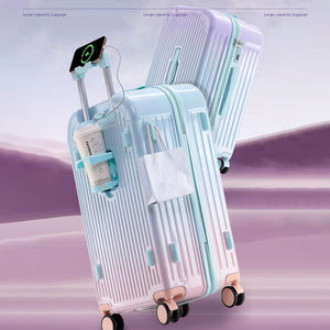 2024 bagages tendance avec porte-café petit sac de voyage avec rouleaux bagages à main pour enfants enfants - Product Image 1