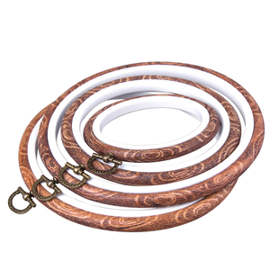 Imitated Wood Display Frame ,Circle and Oval Embroidery Kits,Embroidery Hoop Ring Plastic Cross Stitch Hoops <b>Set</b> - Product Image 1