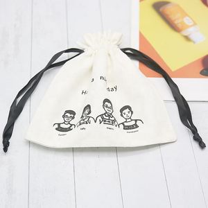 Customized logo Packing Fabric <b>Pouch</b> Souvenir <b>Drawstring</b> Bag Cotton Muslin Organic Bags - Product Image 6