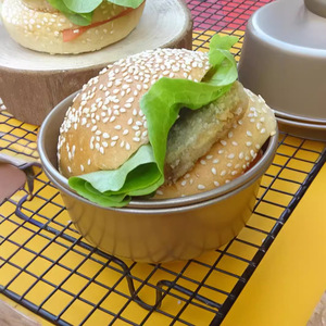 Hamburger Mold 4 Inch Round Baking Pan For Mini Burger Bun Cake Mold Gold Color Dishwasher Safe - Product Image 3