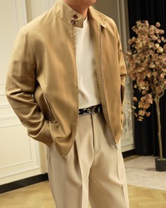 Autunno nuova G9 Safari rivestito in <span class=keywords><strong>lino</strong></span> con colletto con chiusura a cerniera alla moda Casual ampia giacca da <span class=keywords><strong>uomo</strong></span> - Product Image 2