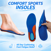 Semelles intérieures en silicone amortissantes unisexe pour chaussures de sport, confort et soutien de la voûte plantaire