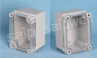 Kotak Sambungan SAIPWELL IP66 Tahan Air PC/ABS 110*80*85mm Kotak Saklar Luar Ruangan dengan Tutup Transparan