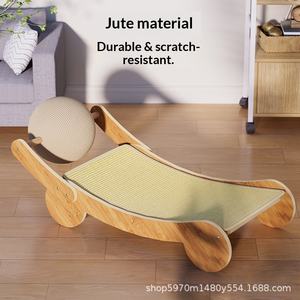 Tiragraffi per Gatti in Sisal Completo, Verticale, con Pallina Integrata, Nido per Gatti, Anti-Graffio, Stile Accattivante - Product Image 2