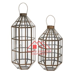 Lanterne à bougie décorative en laiton pour la maison hôtels et restaurants décor nouveauté bougie moderne lanterne t-light - Product Image 2