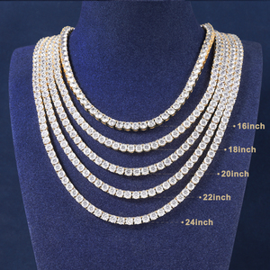 Collana Tennis Hip Hop in Ottone con Zirconi 5A, 3mm 4mm 5mm, <span class=keywords><strong>Gioielli</strong></span> Scintillanti in <span class=keywords><strong>Oro</strong></span> e <span class=keywords><strong>Oro</strong></span> <span class=keywords><strong>Bianco</strong></span> - Vendita all'Ingrosso - Product Image 6