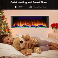 Cheminée électrique encastrée à 3 côtés de 60 pouces, Kalsubo Smart WiFi 251, flamme RGB, double chauffage 750W 1500W, application de contrôle à distance, certifiée ETL