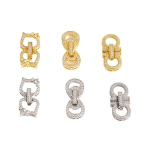 Cierre de joyería con incrustaciones de circonita y acabado de mosaico de cobre para material de accesorios DIY de collares y cadenas de suéter - Product Image 5