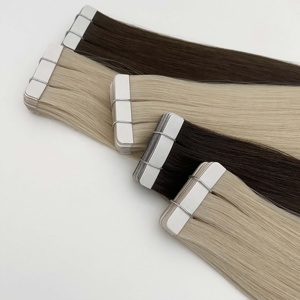 Extensiones de Cabello Adhesivas Dobles Chinas para Salón de Belleza, Cabello Humano Negro Azabache 1B de 20 Pulgadas con Puntas Gruesas, Envío Rápido - Product Image 3