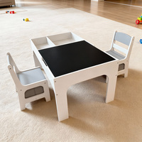 Mesa Sensorial de Madera Multifuncional Montessori, Mesa de Actividades para Niños, Mesa y Juego de Sillas para Niños