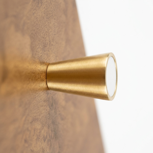 Coffre en bois massif sur mesure de qualité supérieure |   Commode haute en noyer naturel avec 5 tiroirs et poignées dorées pour chambre, hôtel, appartement - Product Image 4