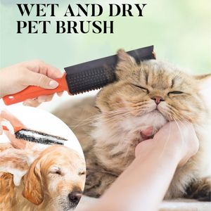 Dooso Produits de nettoyage Balai en caoutchouc Outil d'épilation des animaux domestiques Râteau à tapis Brosse à plancher avec raclette Fourrure Fournitures de nettoyage domestique - Product Image 2