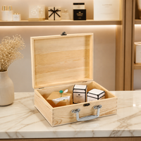 Coffret Cadeau de Voyage en Bois de Luxe - Organisateur Décoratif en Bois Naturel avec Couvercle à Charnières - Fournitures d'Emballage B2B de Haute Qualité