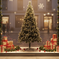 Sapin de Noël Artificiel Vert de Haute Qualité avec Neige Artificielle, Aiguilles de Pin, Support Métallique, 3-8 pieds, pour Ambiance Intérieure et Décoration de Scène