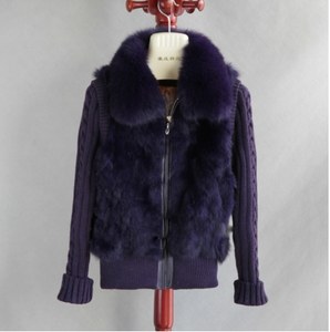Abrigo de invierno de lujo para mujer, cárdigan de punto Reversible de lana transpirable, <span class=keywords><strong>Cuello</strong></span> de piel de zorro, prendas de vestir cálidas informales para Otoño Invierno - Product Image 6