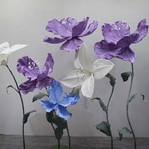 Vibrant Multi Color Giant Poppy Set Oversized <b>Handmade</b> <b>Paper</b> Flower For Wedding Event Backdrop - Product Image 6