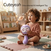 Pendentif en peluche électrique IA ChatGPT Lavender Shy avec yeux lumineux à intensité réglable, jouet personnalisé, multilingue, intelligent et éducatif 2026