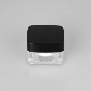 In Stock popolare unico 20g coperchio nero trasparente 20 ml vasetti cosmetici In acrilico piccola crema per il viso vuota crema contenitori per il viso