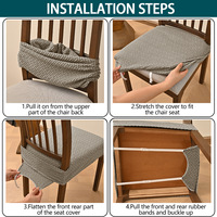 Housse de chaise extensible en jacquard, housse de chaise de salle à manger en spandex élastique, amovible, lavable, protection universelle pour siège d'hôtel