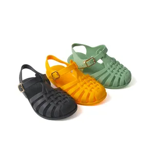 뜨거운 판매 젤리 신발 재고 야외 여름 비치 PVC 젤리 신발 어린이 샌들 사용자 정의 어린이 신발