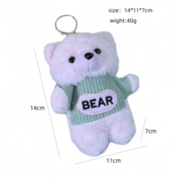 Charme de sac en peluche ours en peluche doux et moelleux, porte-clés en peluche, mini jouet en peluche, porte-clés, pendentif pour sac à dos, sac à main, cadeau pour femme