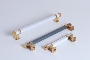 Modern stil altın plastik bacak mutfak yatak odası banyo daire çekmeceler için alüminyum kabin kolları siyah dolap kolları - Product Image 2
