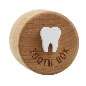 Wholesale Handmade Custom Fairy Organizer Classic Carved Wooden Milk Tooth Box for <b>Baby</b> Boys Girls Personalized Keepsake <b>Storage</b> - Product Image 2
