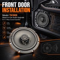 Set Speaker Audio Mobil Koaksial 6.5 Inch Canggih 30W RMS 120W Peak 90dB 60-20KHz 4 Ohm Kerucut Kevlar Anyaman Dengan Grille Tweeter