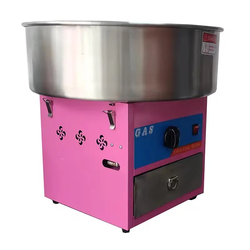 High Quality Pink Color Cotton Candy Foss Machine Gas And Electric Commercial Snack Equipment Cotton Candy Maker