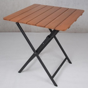 Table de jardin en aluminium. carrée pliante d'extérieur en bois - Product Image 4