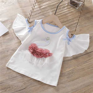 Ensembles de vêtements pour bébé fille, t-shirt brodé avec motif cygne et jupe tutu, tenues deux pièces, ensembles de vêtements pour enfants, boutique - Product Image 3