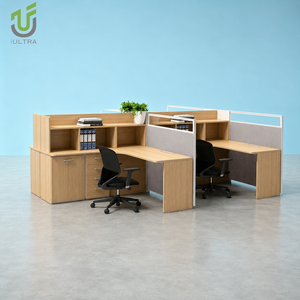 Poste de travail de <span class=keywords><strong>bureau</strong></span> en forme de L moderne avec armoire de rangement intégrée - Product Image 1