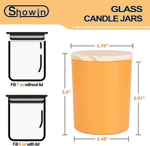 Wholesale Colorful 6oz 10oz 14oz DIY Soy Wax Glass <b>Candle</b> Jars Lanterns with Bamboo/Wood/Metal Lids for Personal Care - Product Image 2
