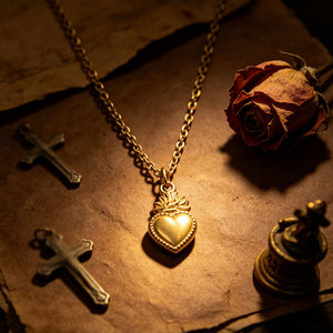 Collier pendentif cœur en acier inoxydable 316L plaqué or 14k 18k sur mesure pour femmes, vente en gros - Product Image 2