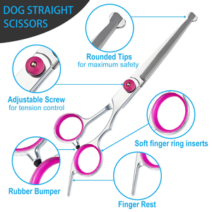 Perfect Pet Grooming Curved <b>Scissor</b> Set Durable Stainless Steel <b>Dog</b> Grooming Kit Pet <b>Scissors</b> Set with Pouch - Product Image 3
